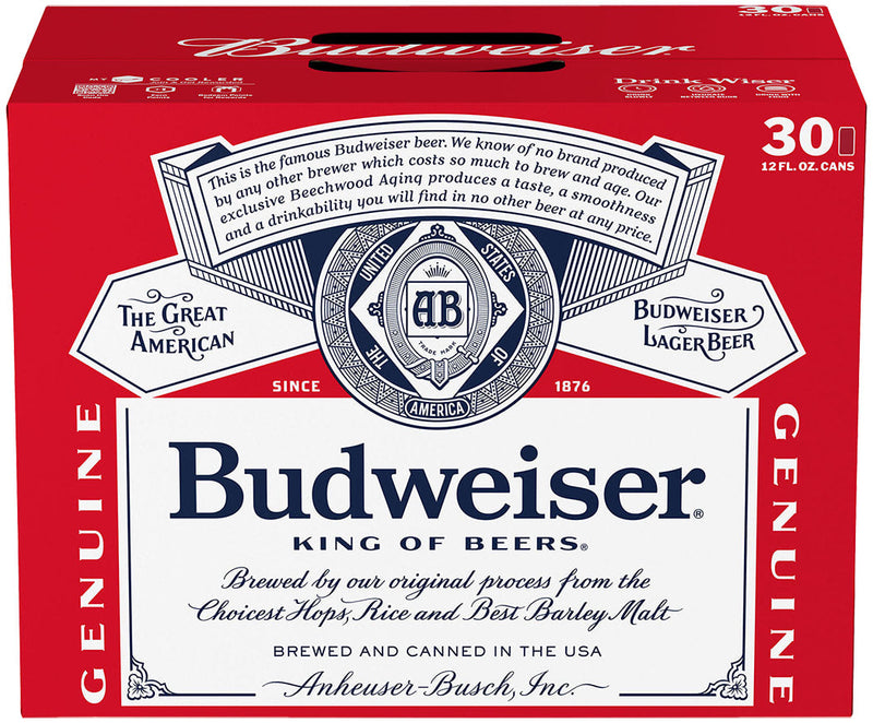 Budweiser 30 Pack (12 oz Cans)