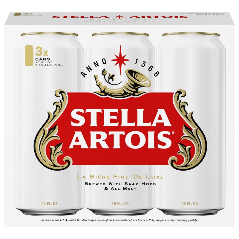 Stella Artois 5x 3 Pack (25 oz Cans)