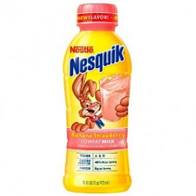Nesquik Banana Strawberry Low Fat Milk 12 Pack (14 oz Bottles)