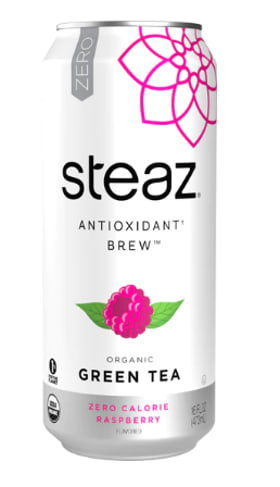 Steaz Organic Iced Green Tea Raspberry Zero Calorie 12x 16 oz Can