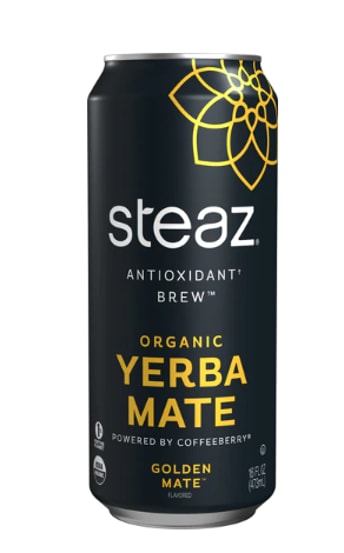 Steaz Organic Yerba Mate Golden Mate 12x 16 oz Can