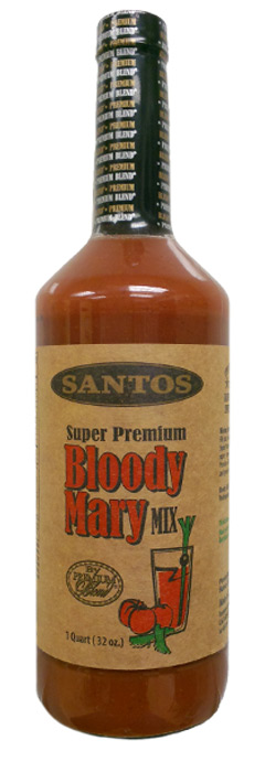 SANTOS BLOODY MARY MIX GLASS BOTTLE 32 oz (6 Pack)