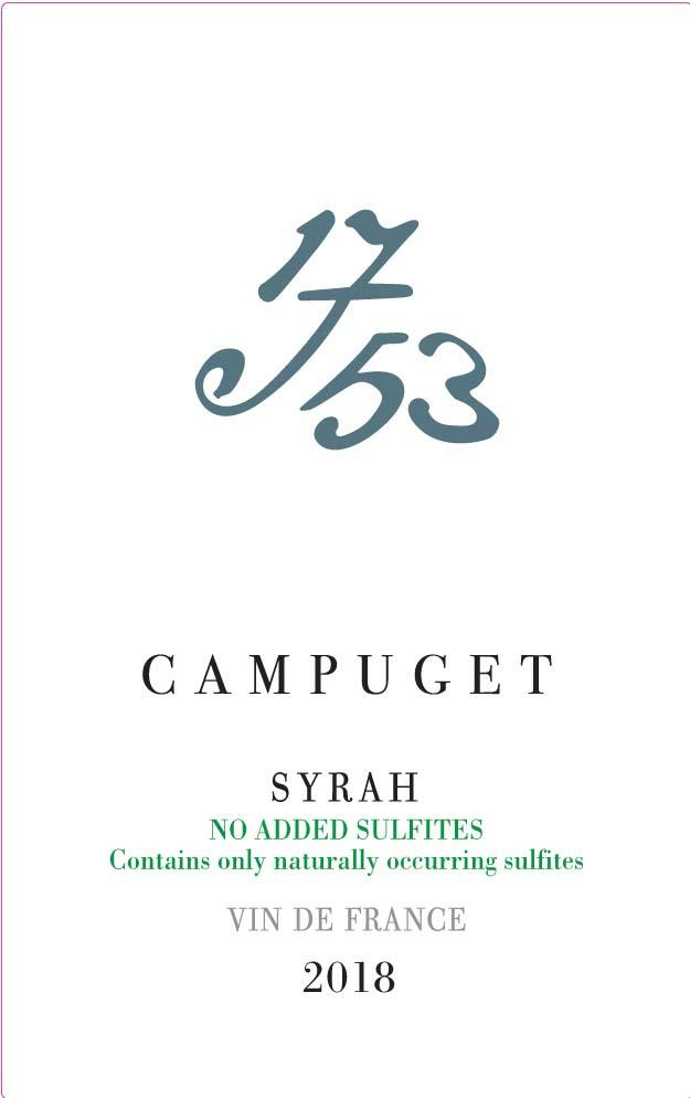 CH DE CAMPUGET 1753 SYRAH SANS SULFITES 2022 750 mL