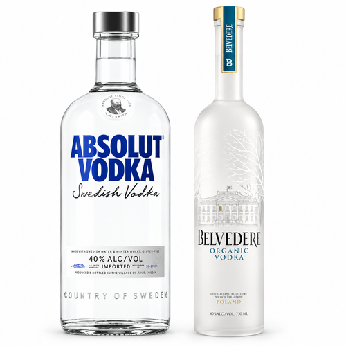 Buy Absolut Vodka & Belvedere Organic Vodka 2PK Bundle Online -Craft City