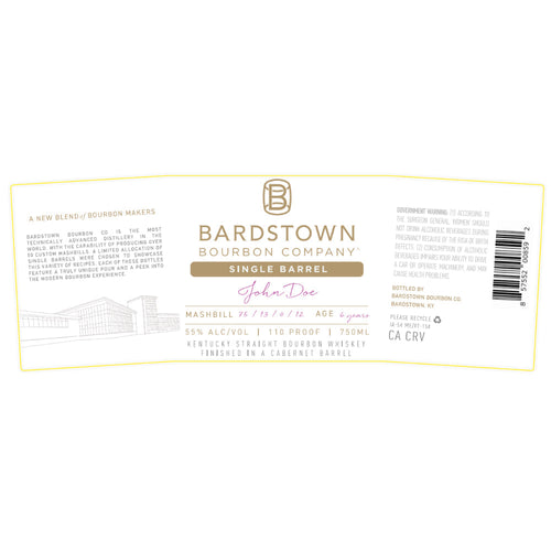 Buy Bardstown Bourbon Single Barrel Bourbon Finished in a Cabernet Barrel Online -Craft City
