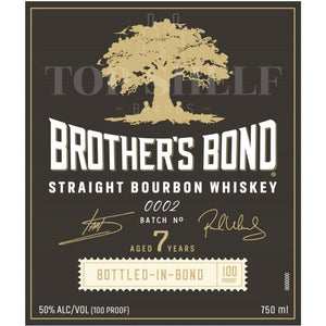 Buy Brotherôs Bond 7 Year Old Bottled in Bond Bourbon Batch 2 Online -Craft City