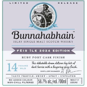 Buy Bunnahabhain F®is le 2024 Ruby Port Cask Finish Online -Craft City