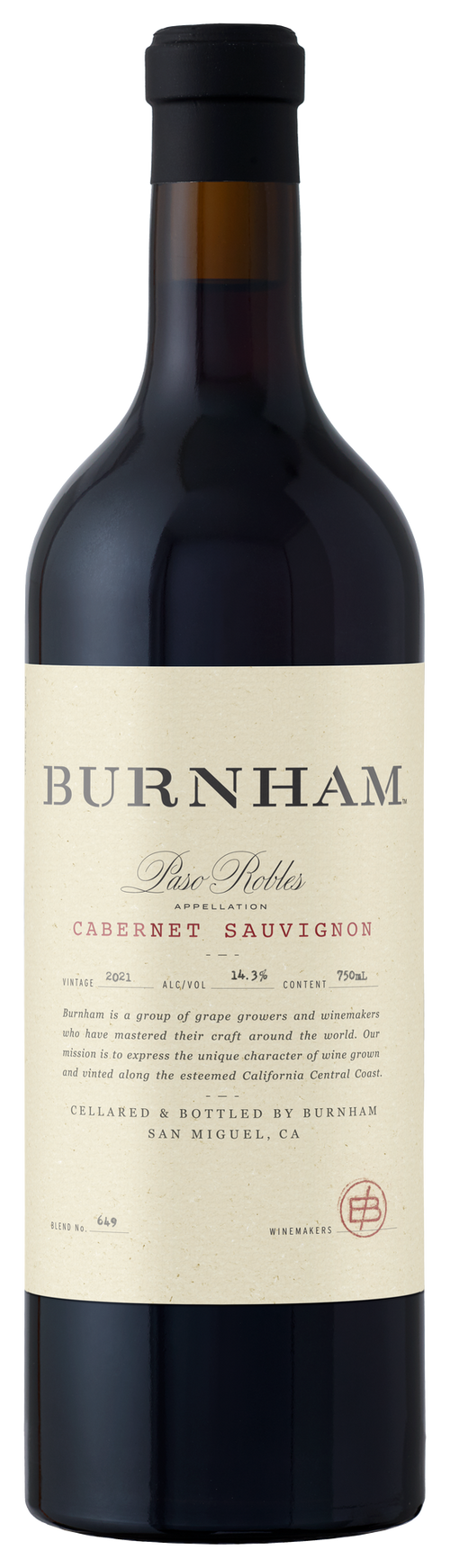 Buy Burnham Cabernet Sauvignon Paso Robles 21 750ML Online -Craft City