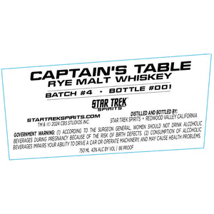 Buy Captainôs Table Rye Malt Whiskey Batch #4 Online -Craft City