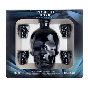 Buy Crystal Head Vodka Onyx 80 W/4 Shot Glasses 750ML Online -Craft City