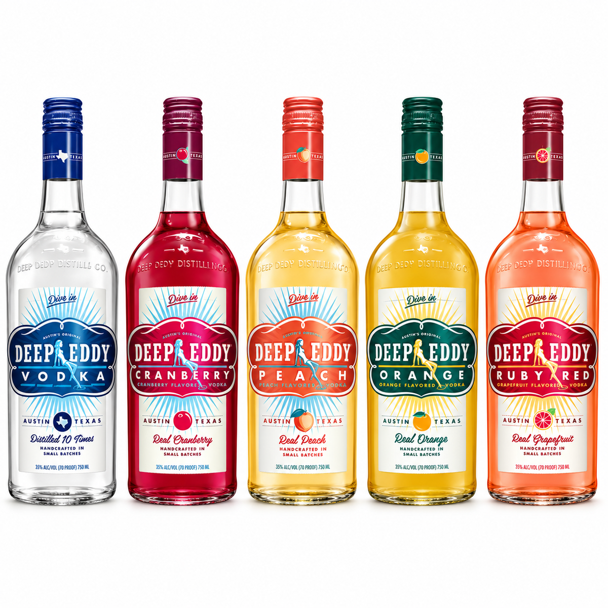 Buy Deep Eddy Original & Flavored Vodka Variety 5PK Bundle Online -Craft City