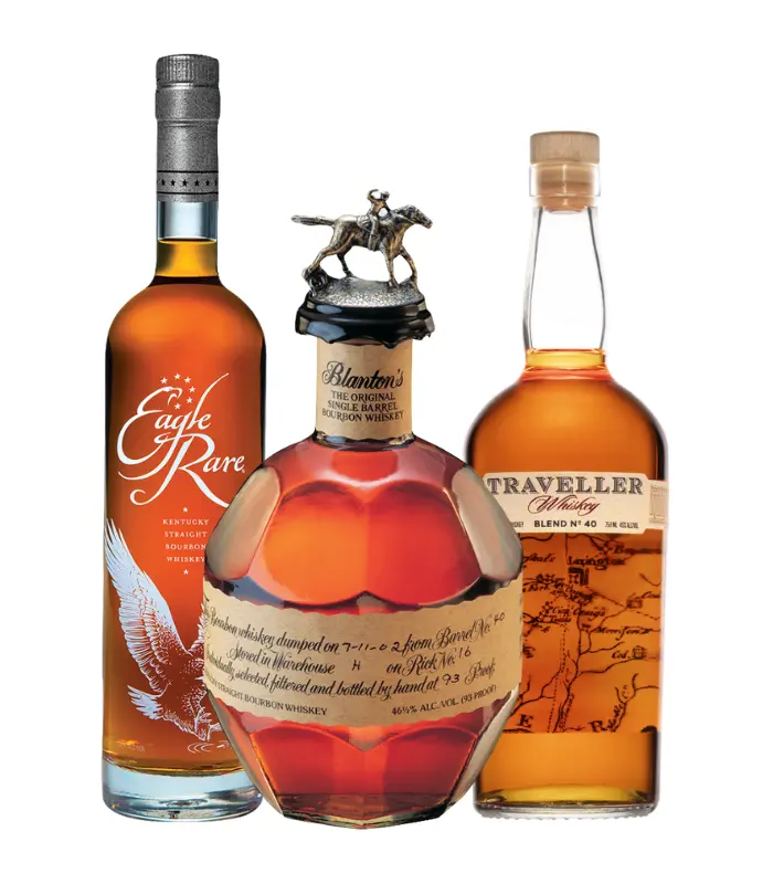 Buy Eagle Rare 10 Year, Blanton’s Single Barrel & Traveller 3PK Whiskey Bundle Online -Craft City