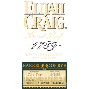 Buy Elijah Craig Bottle Your Own Tour Barrel Proof Rye Online -Craft City