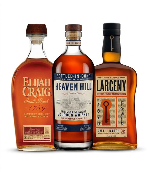 Buy Elijah Craig, Heaven Hill & Larceny Bourbon 3PK Bundle Online -Craft City