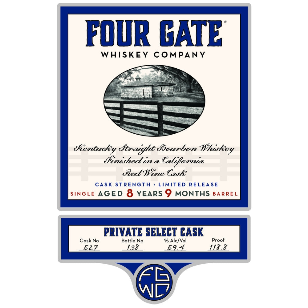 Buy Four Gate Bourbon Finished in a California Red Wine Cask Online -Craft City