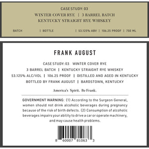 Buy Frank August Case Study: 03 Winter Cover Rye | 3 Barrel Batch Online -Craft City