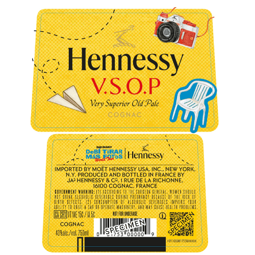 Hennessy V.S.O.P x Bad Bunny Limited Edition Cognac 750ml bottle