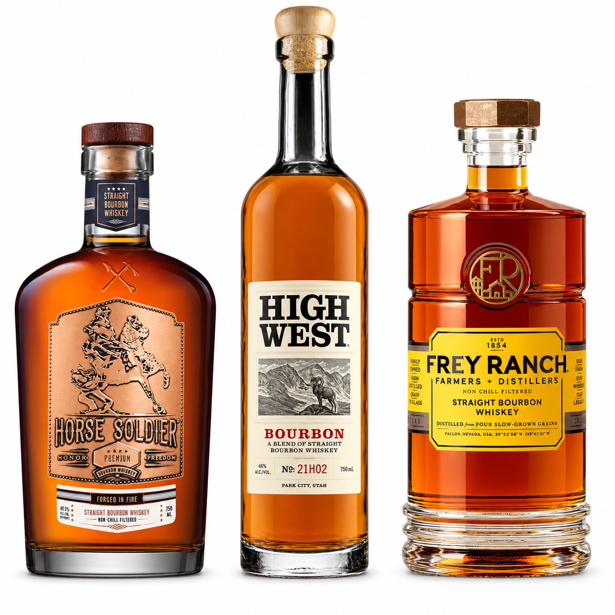 Buy Horse Soldier, High West & Frey Ranch Bourbon 3PK Bundle Online -Craft City