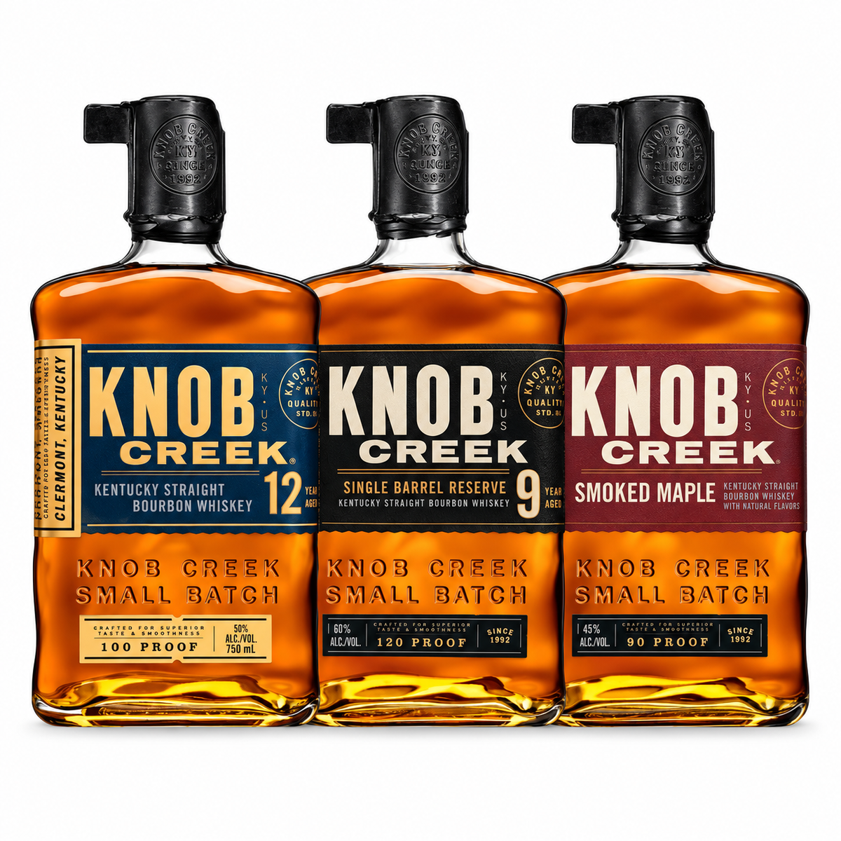 Buy Knob Creek 12 Year, Single Barrel Reserve & Smoked Maple 3PK Bundle Online -Craft City