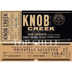 Buy Knob Creek Cask Strength Single Barrel Select Bourbon Online -Craft City