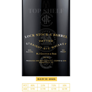 Buy Lock Stock & Barrel Vatted Straight Rye Batch 2024 Online -Craft City