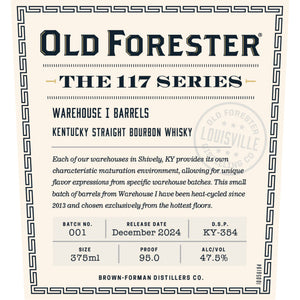 Buy Old Forester The 117 Series Warehouse I Barrels Straight Bourbon Online -Craft City