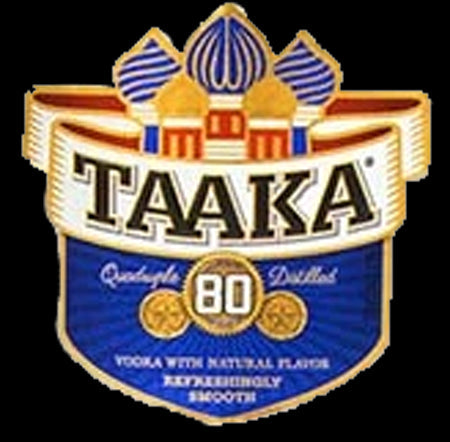 taaka vodka 80 label