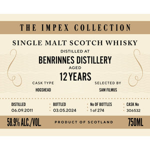 Buy The ImpEx Collection Benrinnes Distillery 12 Year Old Online -Craft City