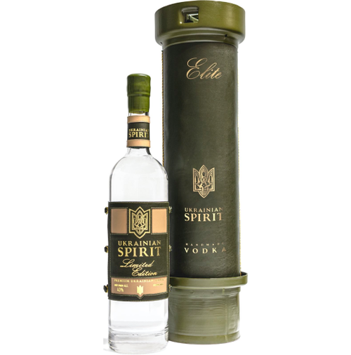 Buy Ukrainian Spirit Vodka Green Leather Label with Howitzer Case Online -Craft City