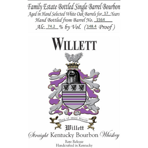 Buy Willet 17 Year Old Single Barrel Bourbon Barrel #1564 Online -Craft City