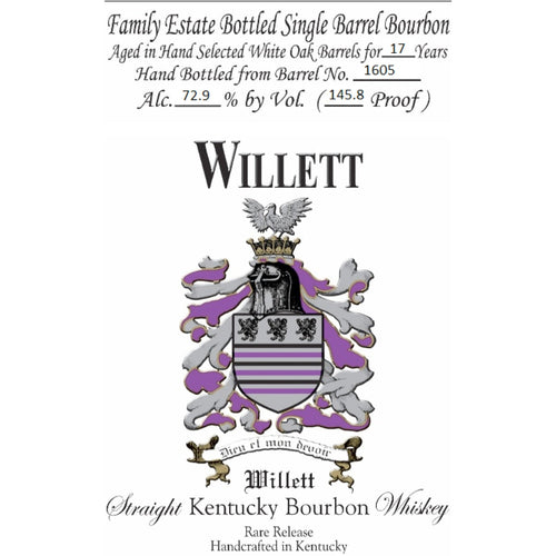 Buy Willet 17 Year Old Single Barrel Bourbon Barrel #1605 Online -Craft City