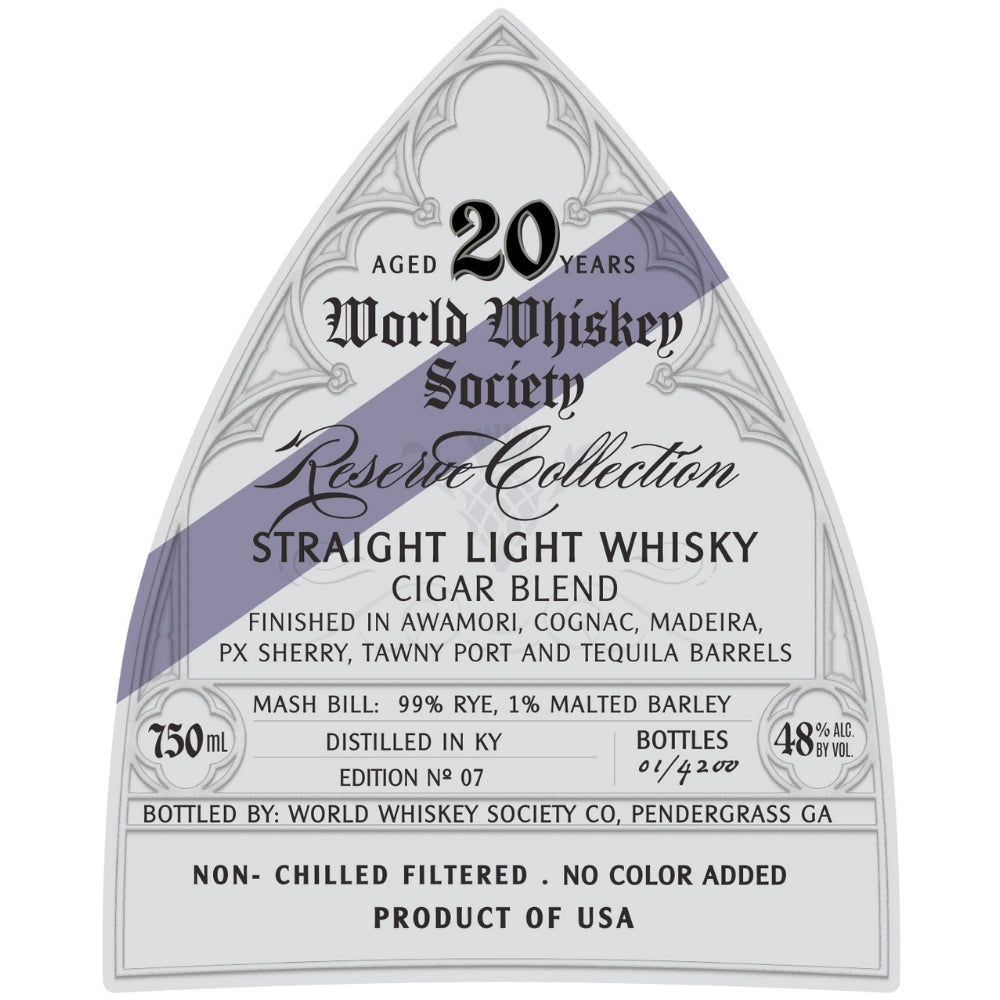 Buy World Whiskey Society Reserve Collection Cigar Blend Light Whiskey Online -Craft City