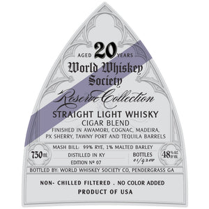 Buy World Whiskey Society Reserve Collection Cigar Blend Light Whiskey Online -Craft City