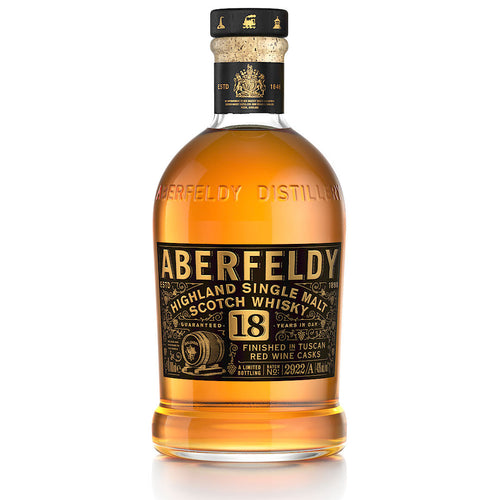 Aberfeldy Single Malt Scotch Finished In Tuscan Red Wine Casks Limited Edition 18 Year