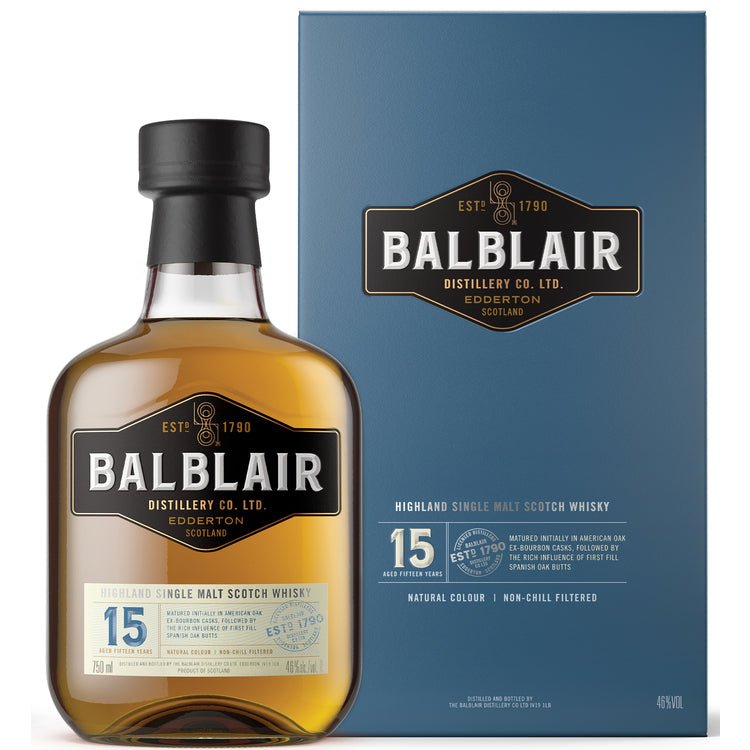 BALBLAIR SINGLE MALT SCOTCH 15 YR 92 750ML
