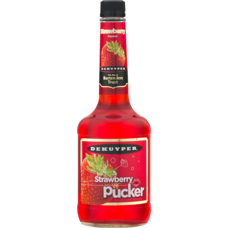 DEKUYPER SOUR STRAWBERRY SCHNAPPS PUCKER 30 750ML