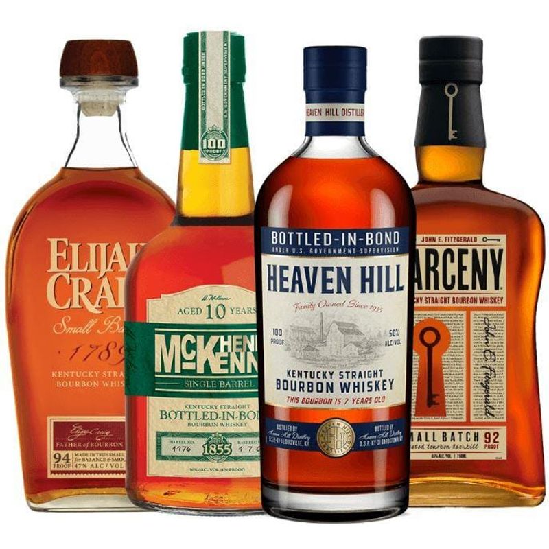 Elijah Craig, Henry Mckenna, Heavel Hill & Larceny Bourbon Bundle 750ml