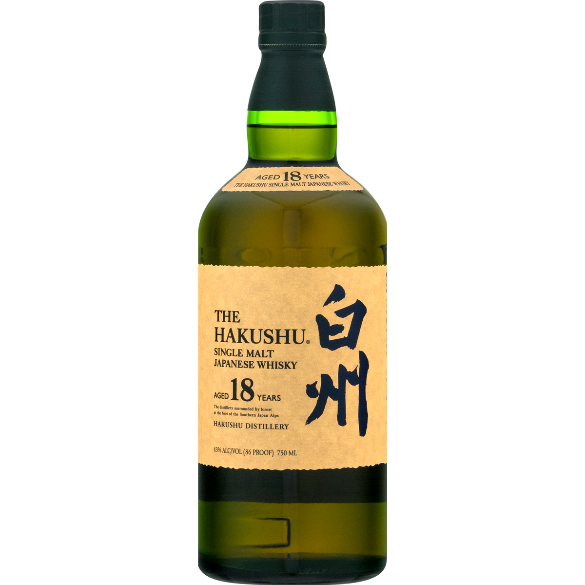 The Hakushu 18 Year Old Japanese Whisky 750ml