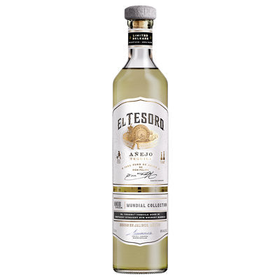 El Tesoro Tequila Añejo Mundial Collection Aged In Knob Creek El Tesoro Kentucky Straight Rye Barrels 80 750ML