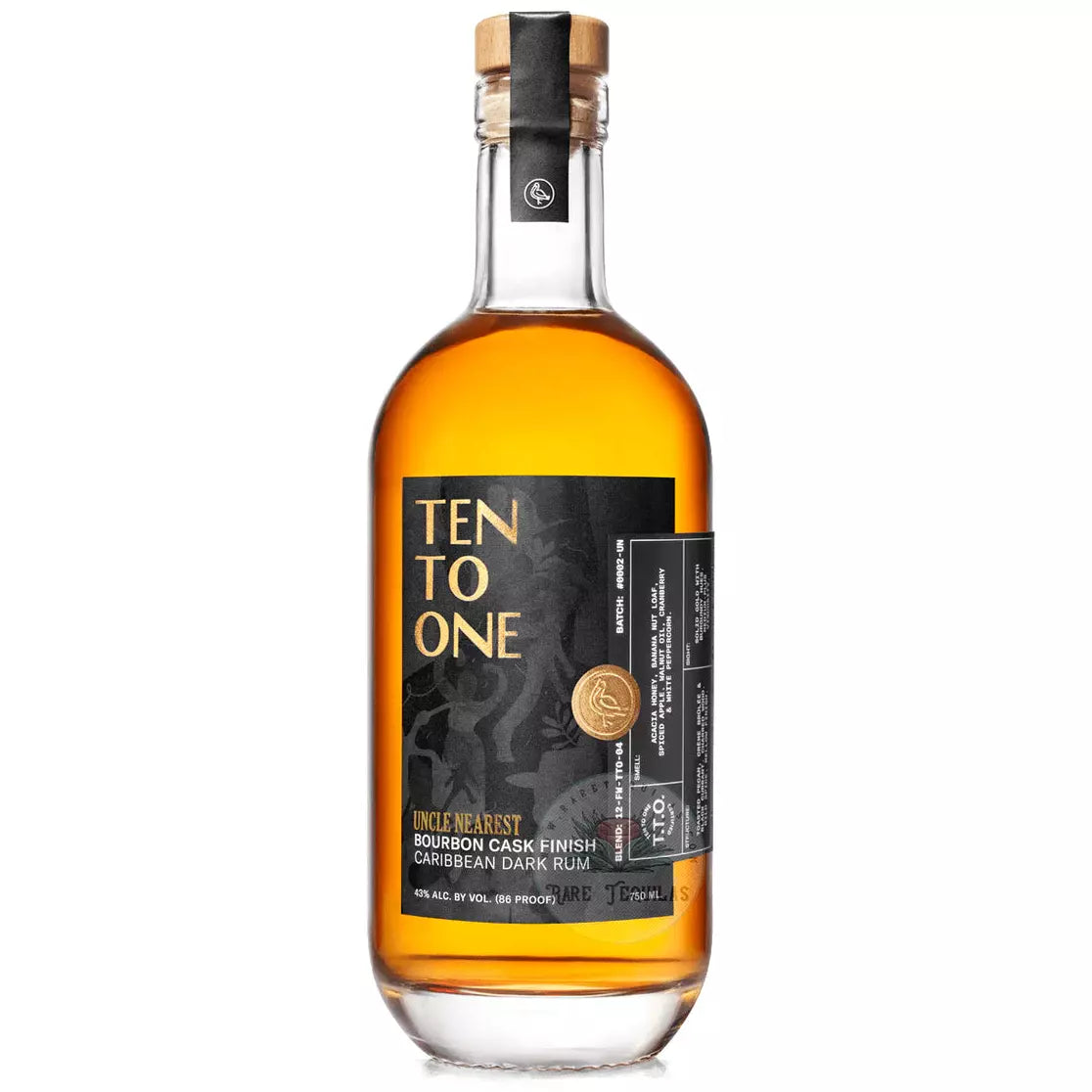 Ten To One Uncle Nearest Bourbon Cask Finish Rum 750ml