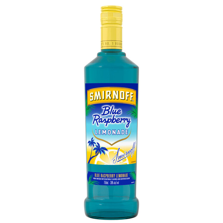SMIRNOFF RASPBERRY FLAVORED VODKA BLUE RASPBERRY LEMONADE 60 750ML